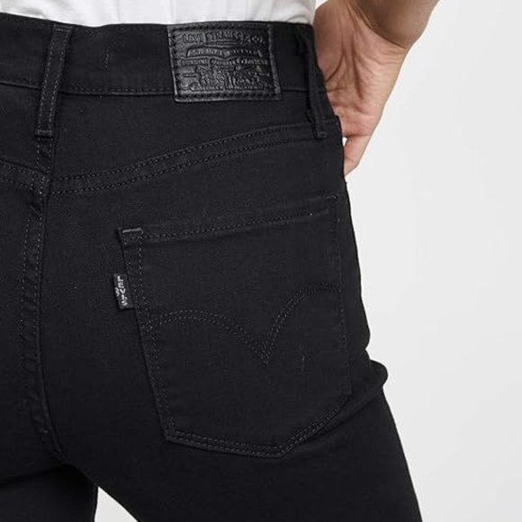 Levi’s Premium Women’s 724 High Rise Straight Crop Black Denim Jeans Siz… - Picture 12 of 14